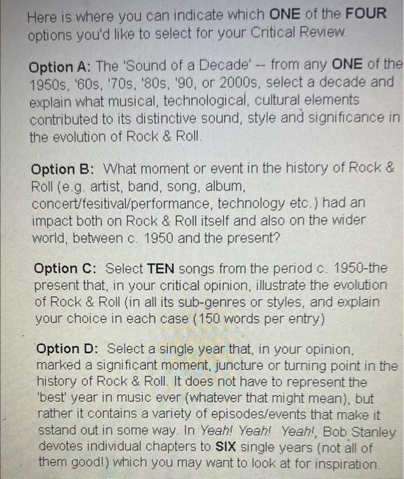 Here is where you can indicate which ONE of the