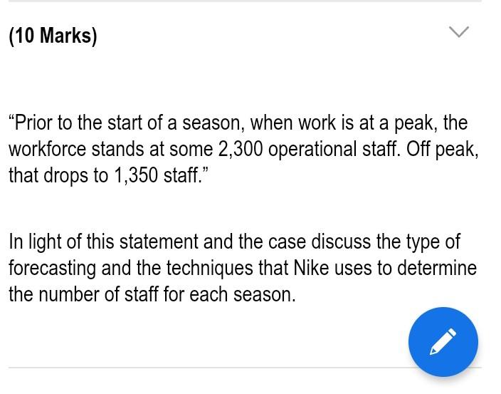 (10 Marks) "Prior to the start of a season, when