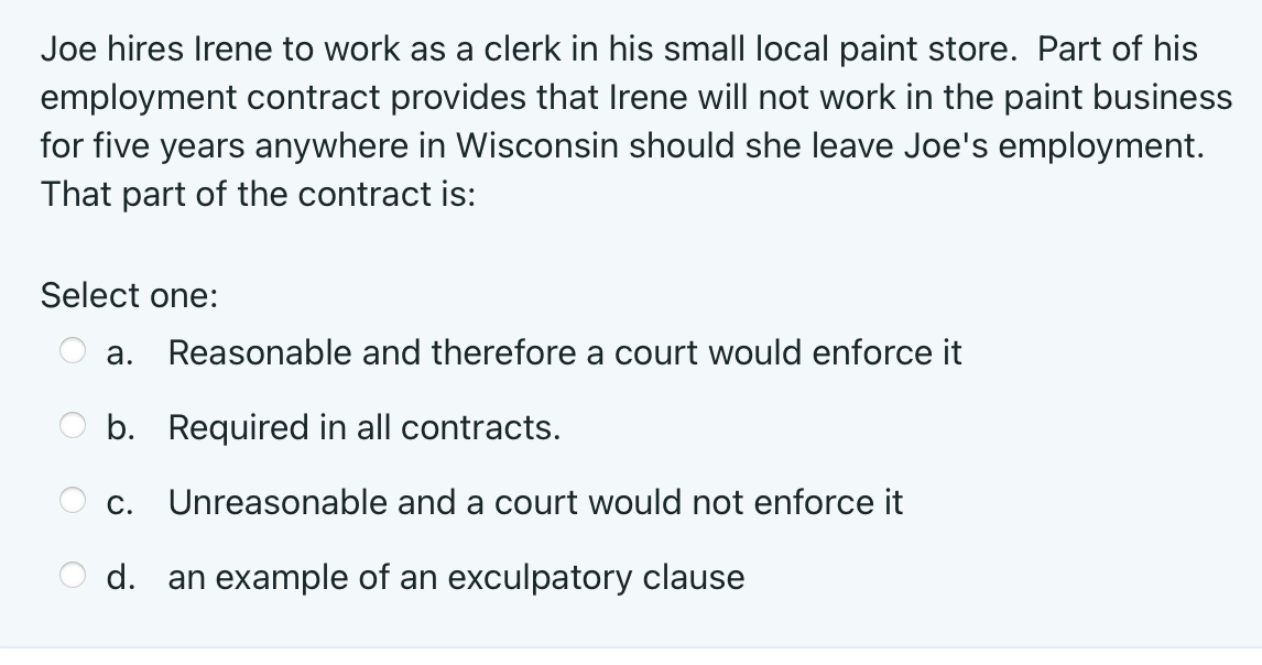 Please answer both questions Joe hires Irene to