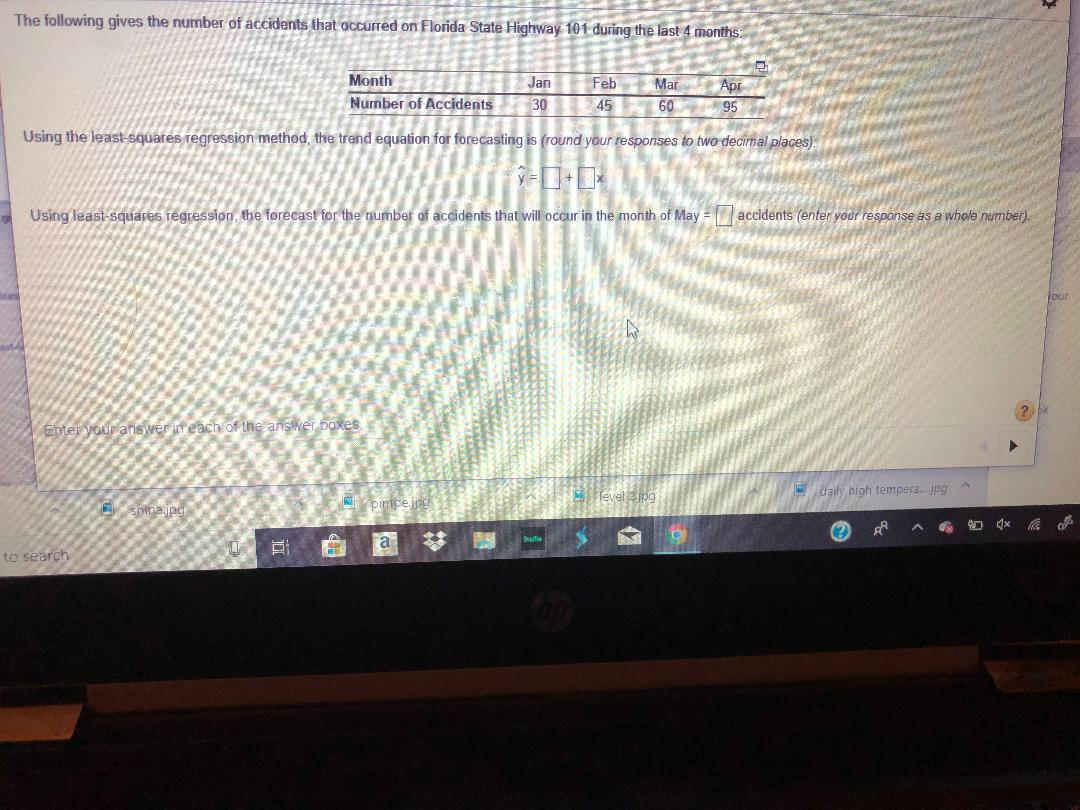 The following gives the number of accidents that