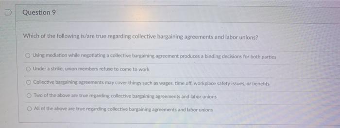 Question 9 Which of the following is/are true