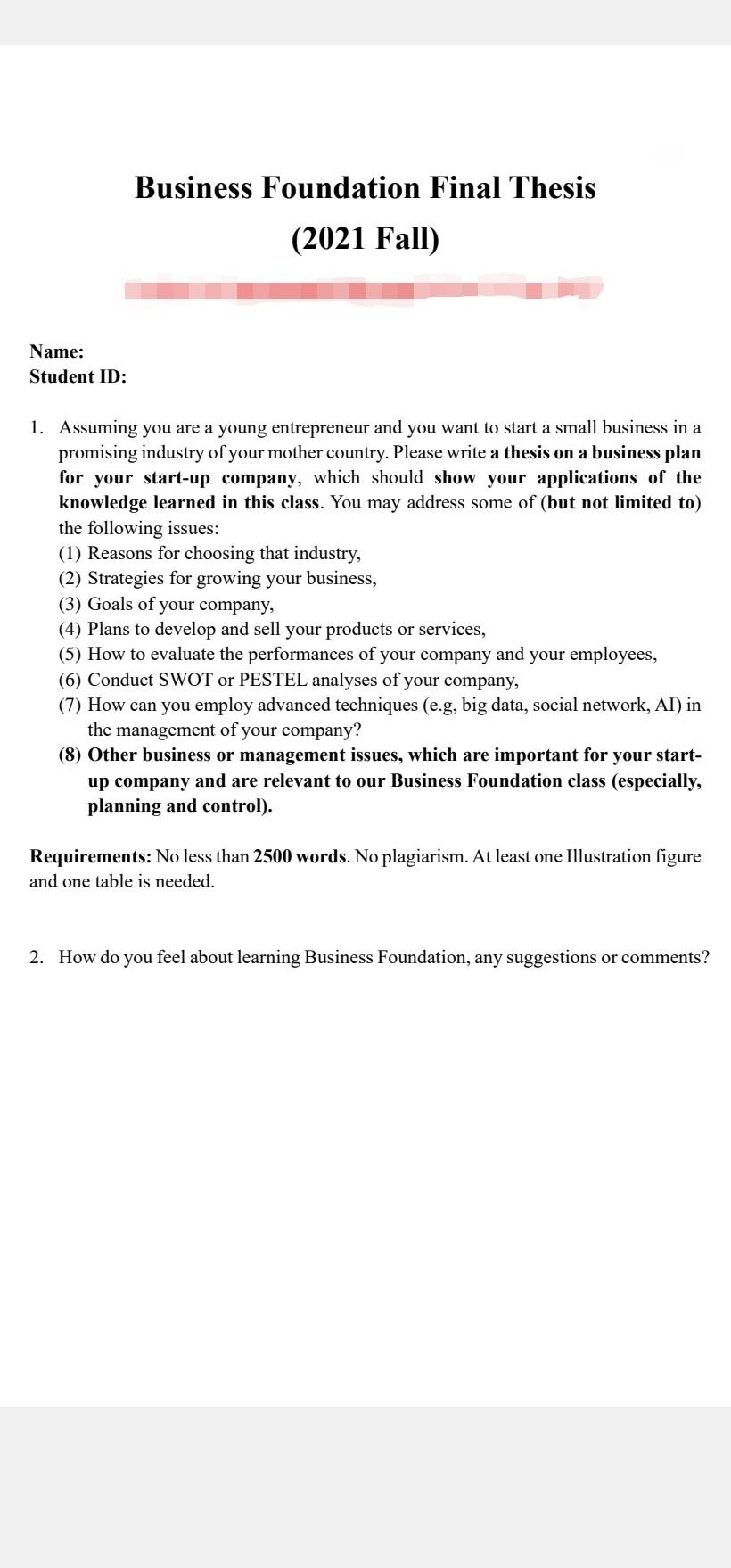 Note :- write down this final thesis papers on