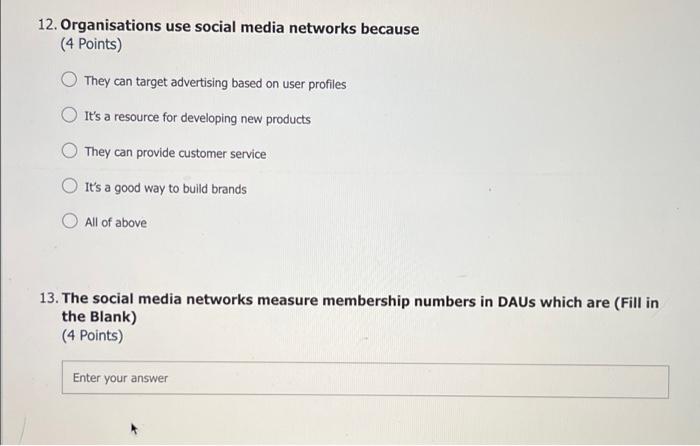 helpp! 12. Organisations use social media