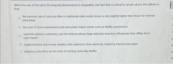 #16 While the size of the tail in the long-tail