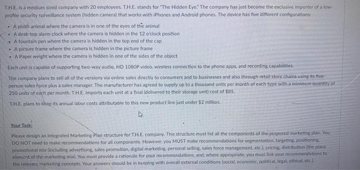 T.H.E.Is a medium sized company with 20