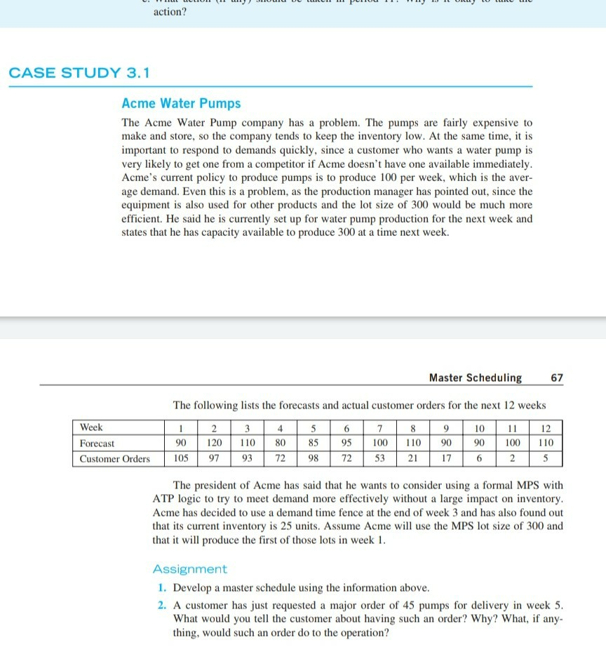 inventory planning and control action? CASE STUDY