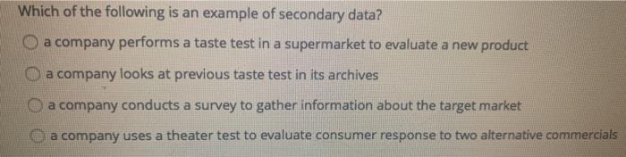Which of the following is an example of secondary
