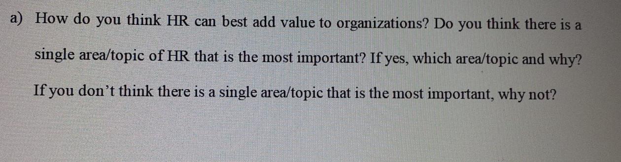 this question is from human resources management