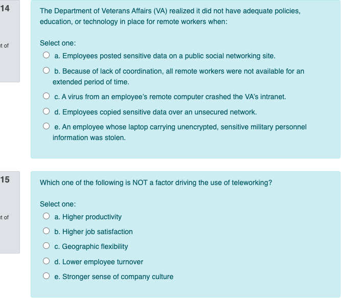 14 The Department of Veterans Affairs (VA)