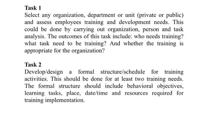 Task 1 Select any organization, department or