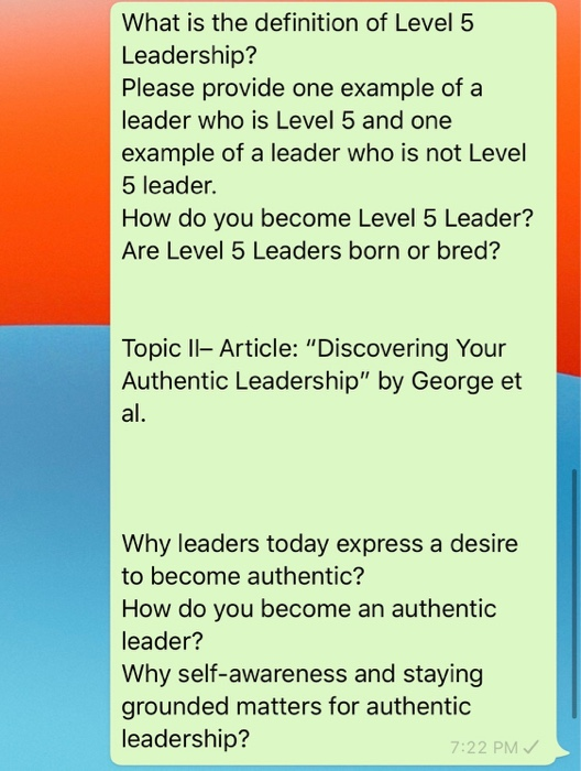 What is the definition of Level 5 Leadership?