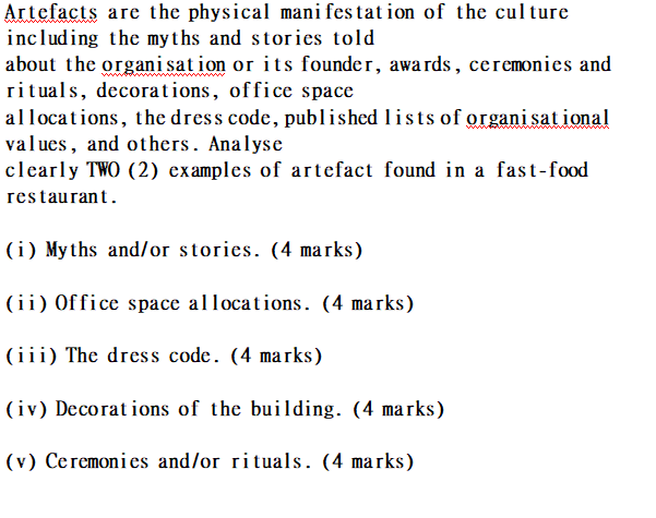 Artefacts are the physical manifestation of the