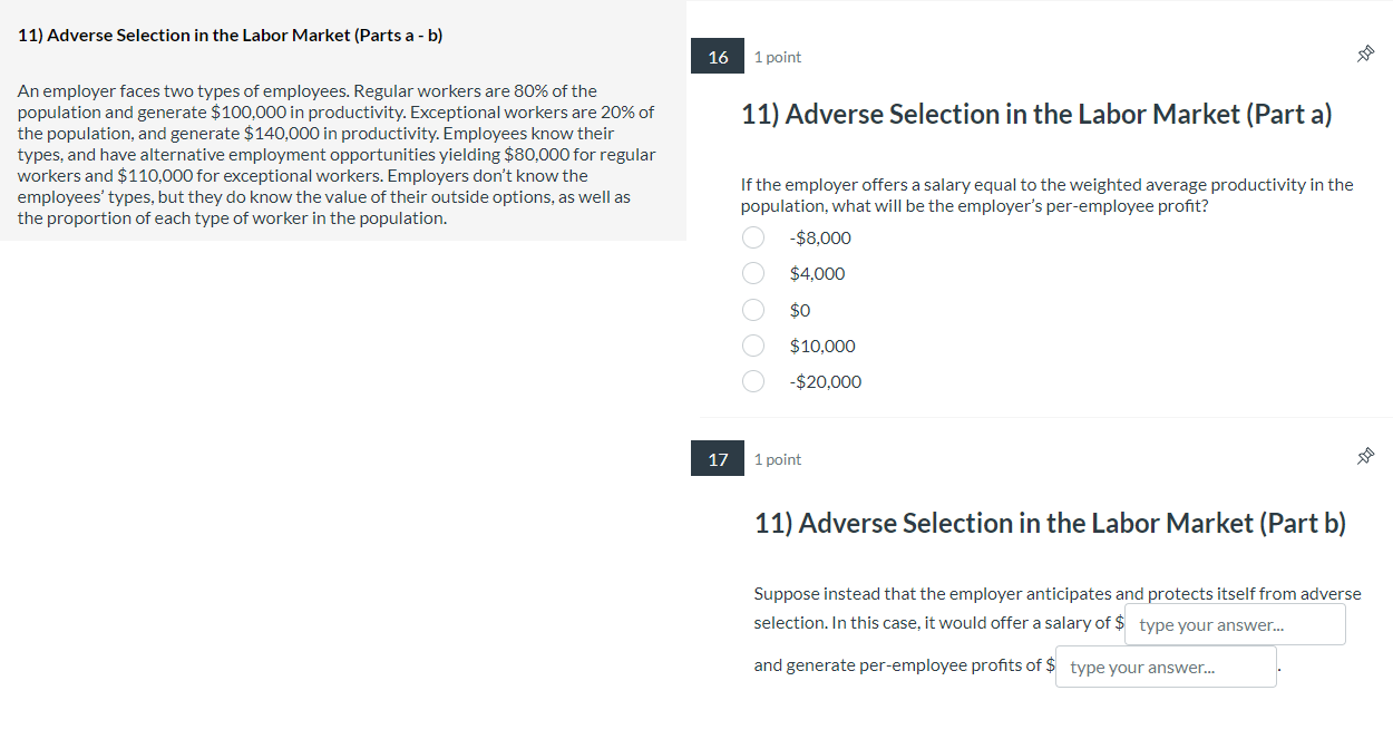 11) Adverse Selection in the Labor Market (Parts