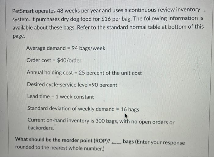 PetSmart operates 48 weeks per year and uses a