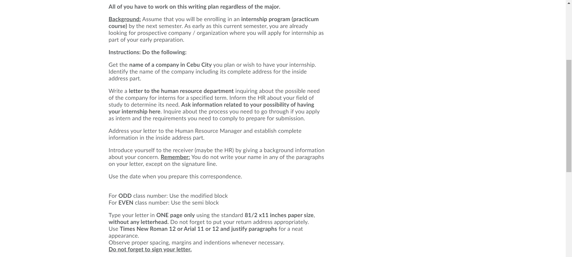 as a civil engineering student and applying for