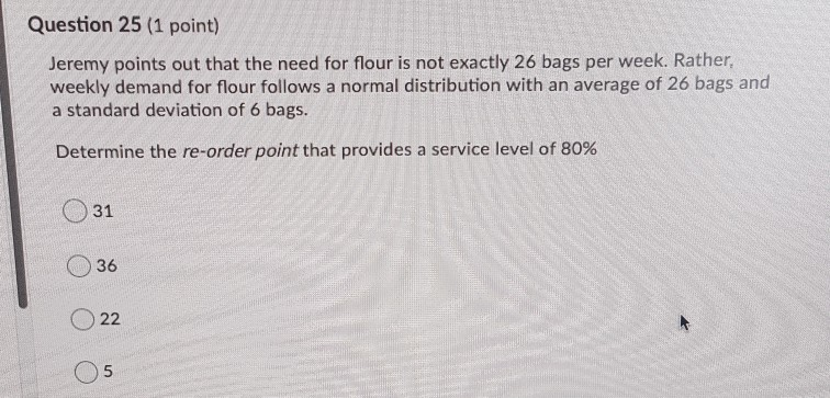 lead time is 1 week, business operates 52 weeks a