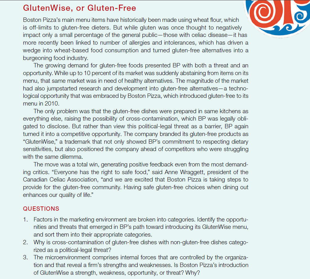 GlutenWise, or Gluten-Free Boston Pizza's main