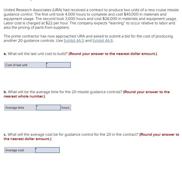 United Research Associates (URA) had received a