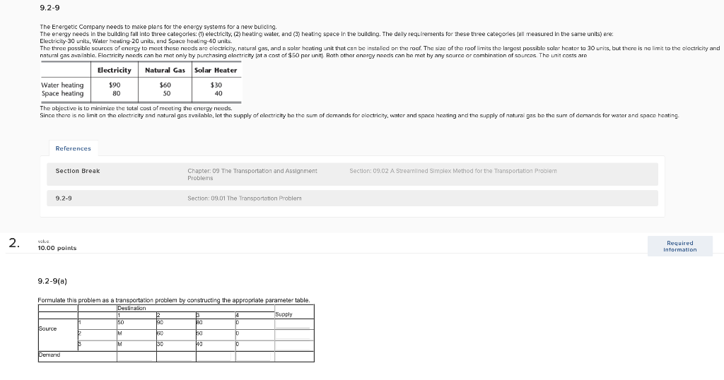 9.2-9 The Energetic Company needs to make plans