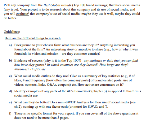 Marketing -- 1-2 pages double spaced. No specific