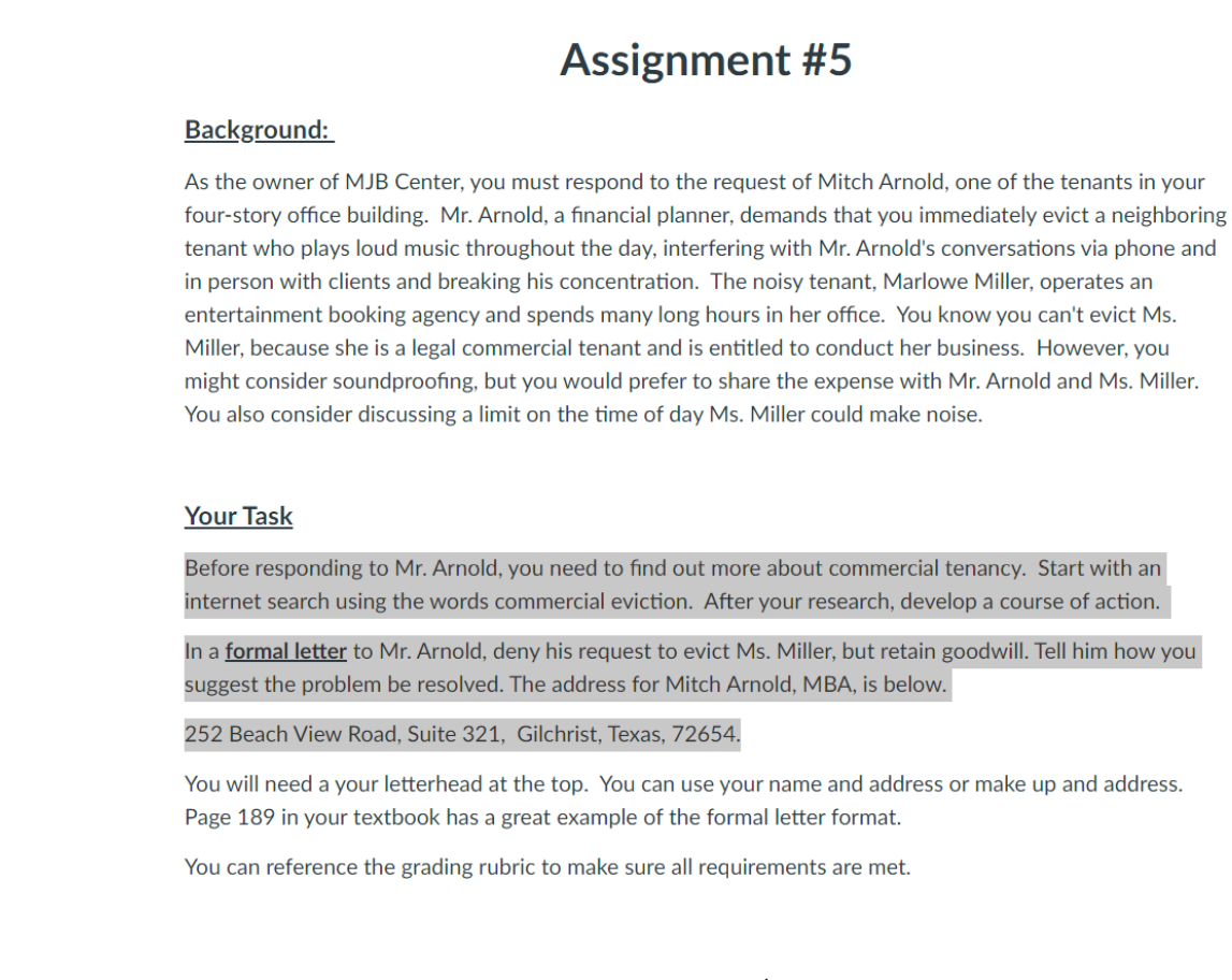 Assignment #5 Background: As the owner of MJB