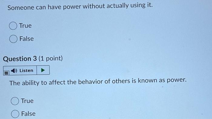 Someone can have power without actually using it.