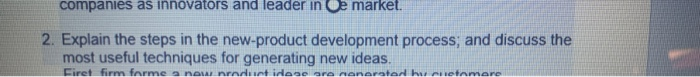 companies as innovators and leader in Oe market.