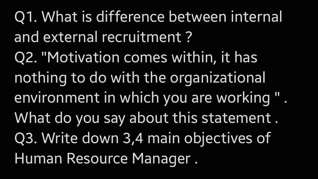 Q1. What is difference between internal and