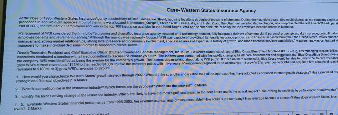 Case-Western States Insurance Agency At the close