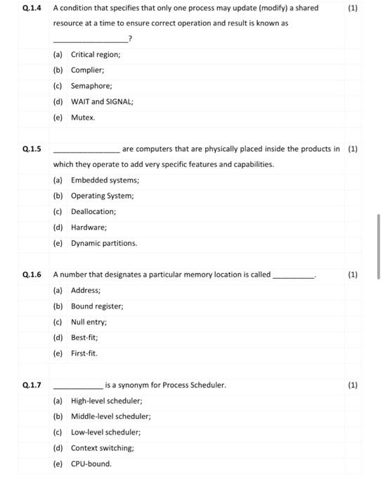 please do Question 1 Multiple-choice questions: