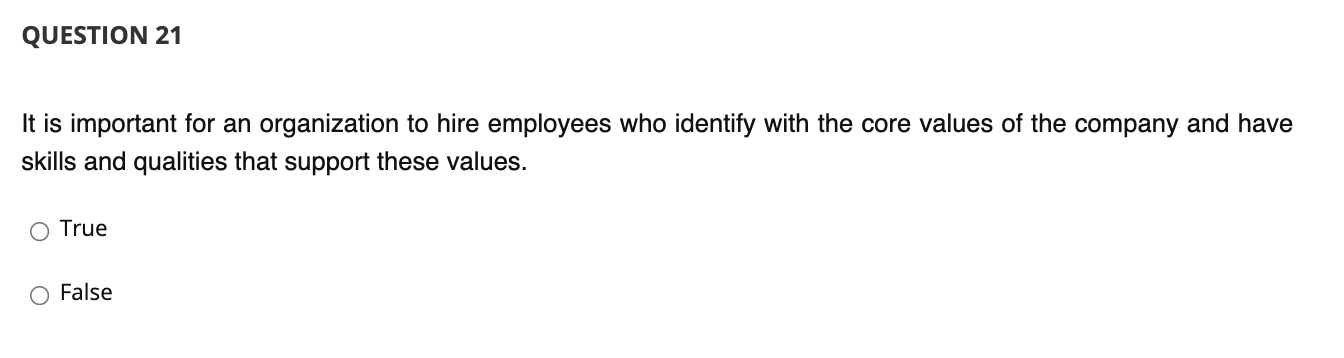 QUESTION 19 Elements of a highly ethical