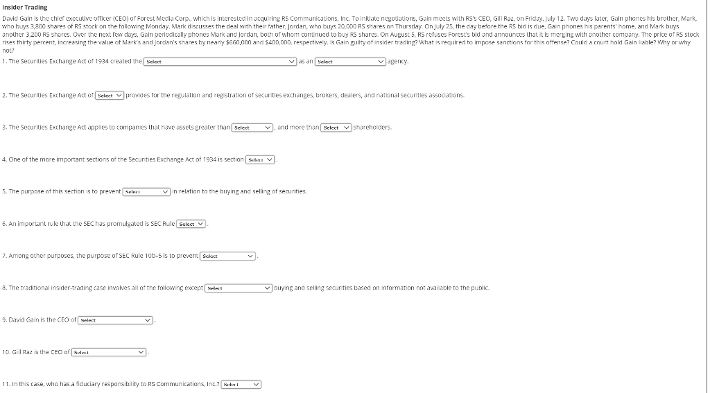 Please do all or as many as possible Insider