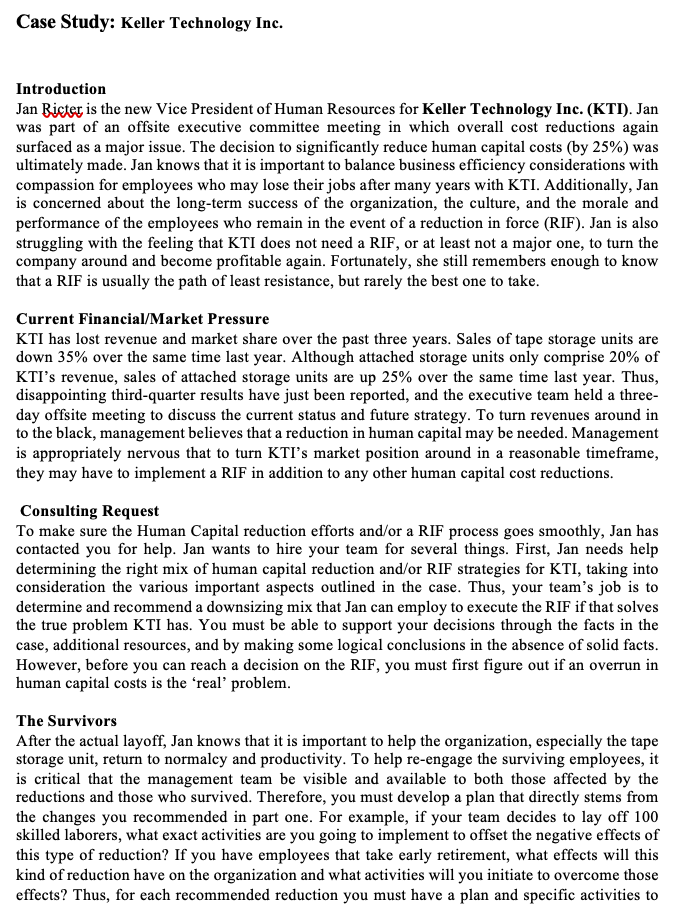 Case Study: Keller Technology Inc. Introduction