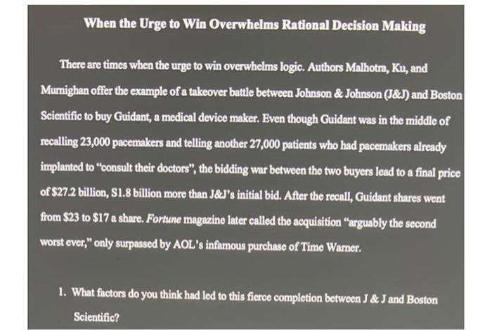 2. If you were tasked with making an offer to