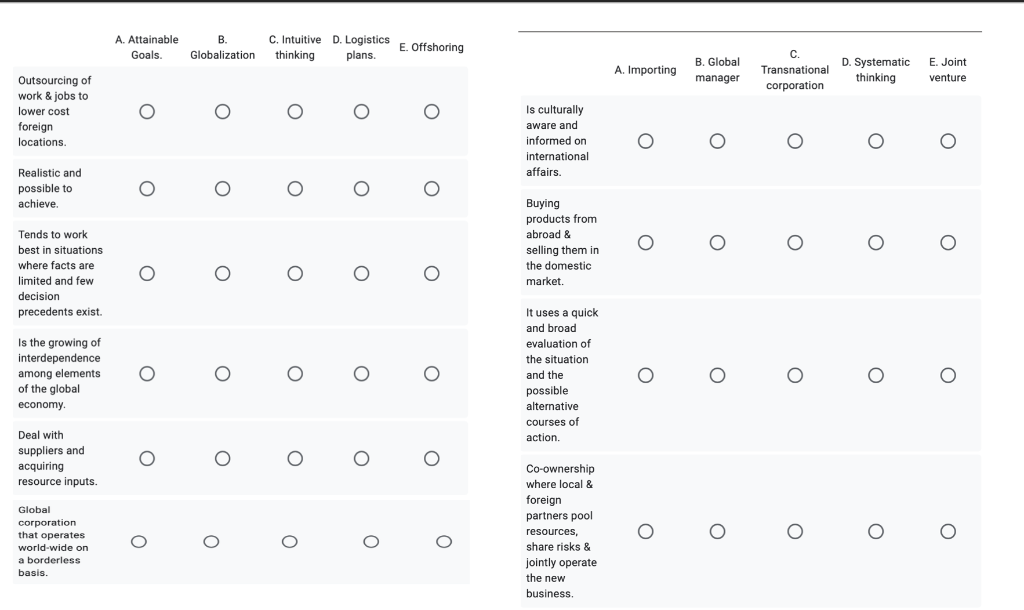 A. Attainable Goals. B C Globalization .