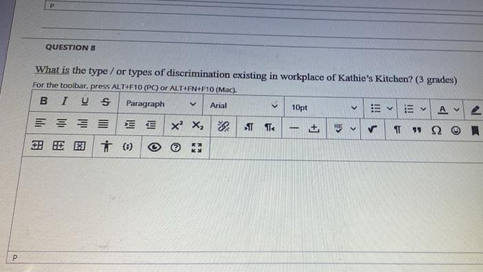 please quickly QUESTION 8 What is the type / or