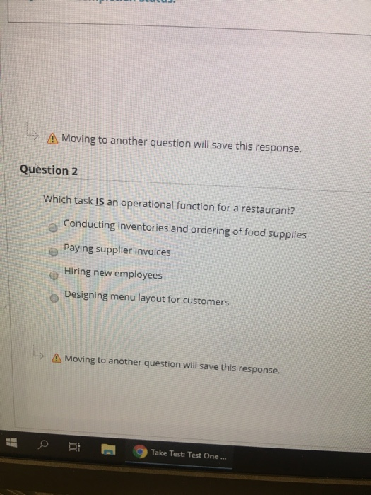 > A Moving to another question will save this