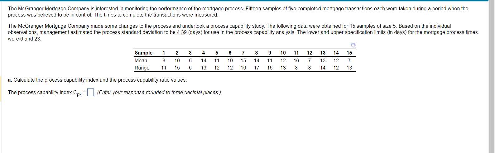 process was believed to be in control. The times
