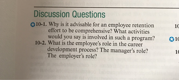 Only answer 10-2** 10 Discussion Questions 10-1.