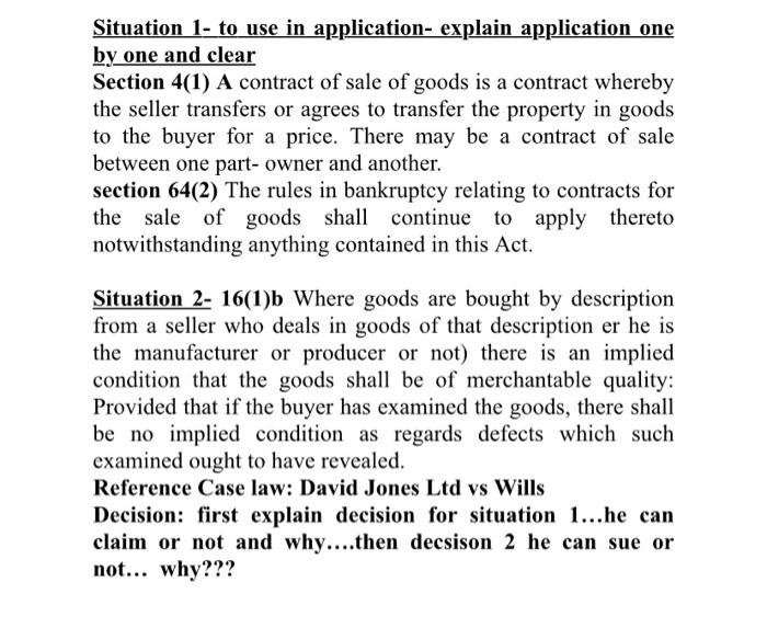 BUSINESS LAW SUBJECT. please make situation 1,