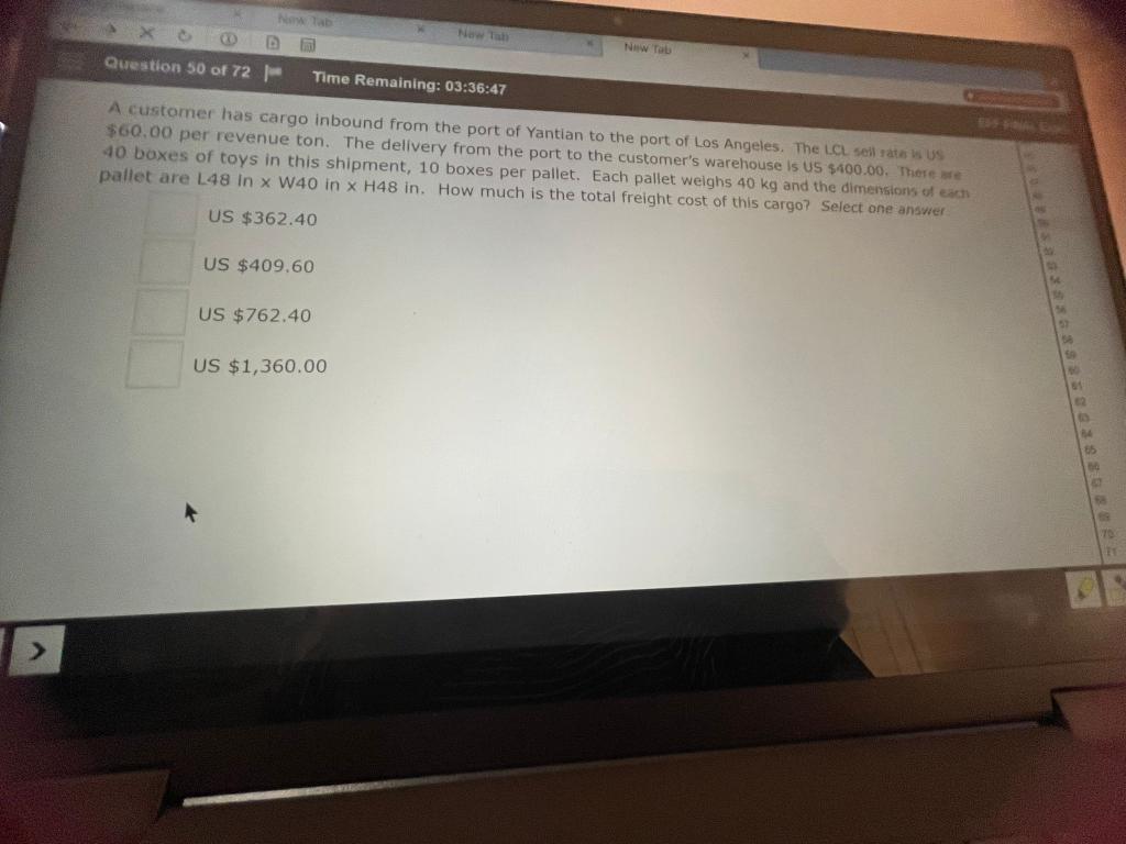 A customer has cargo inbound from the port of