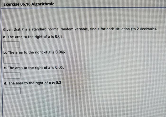 given that z is a normal random variable, find z