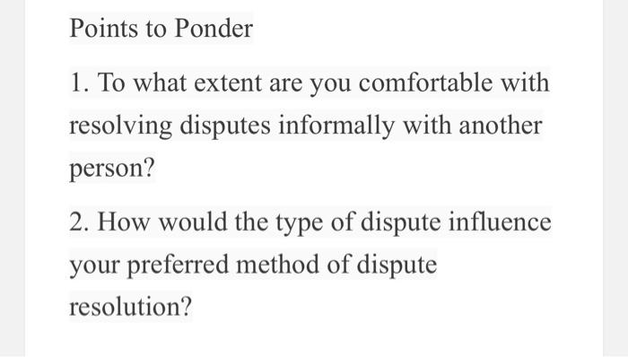 Points to Ponder 1. To what extent are you