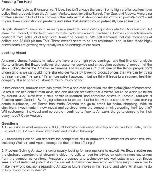 Cases 7: Amazon.com | One L-store to Rule Them