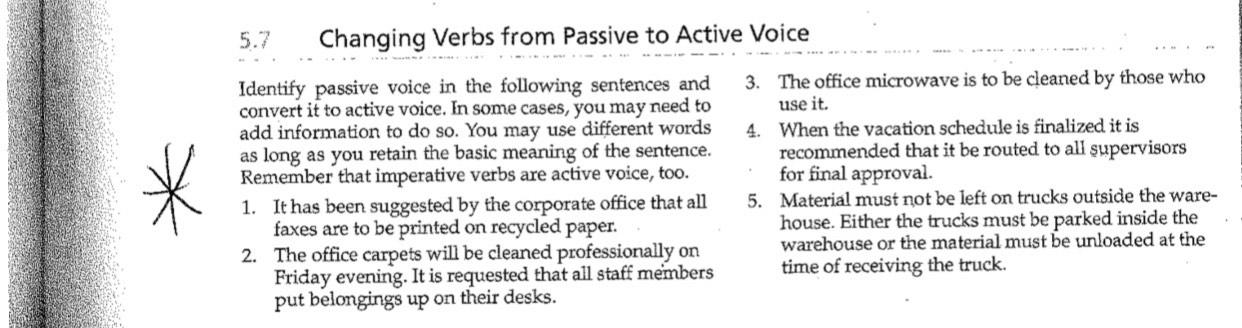 5.7 Changing Verbs from Passive to Active Voice *