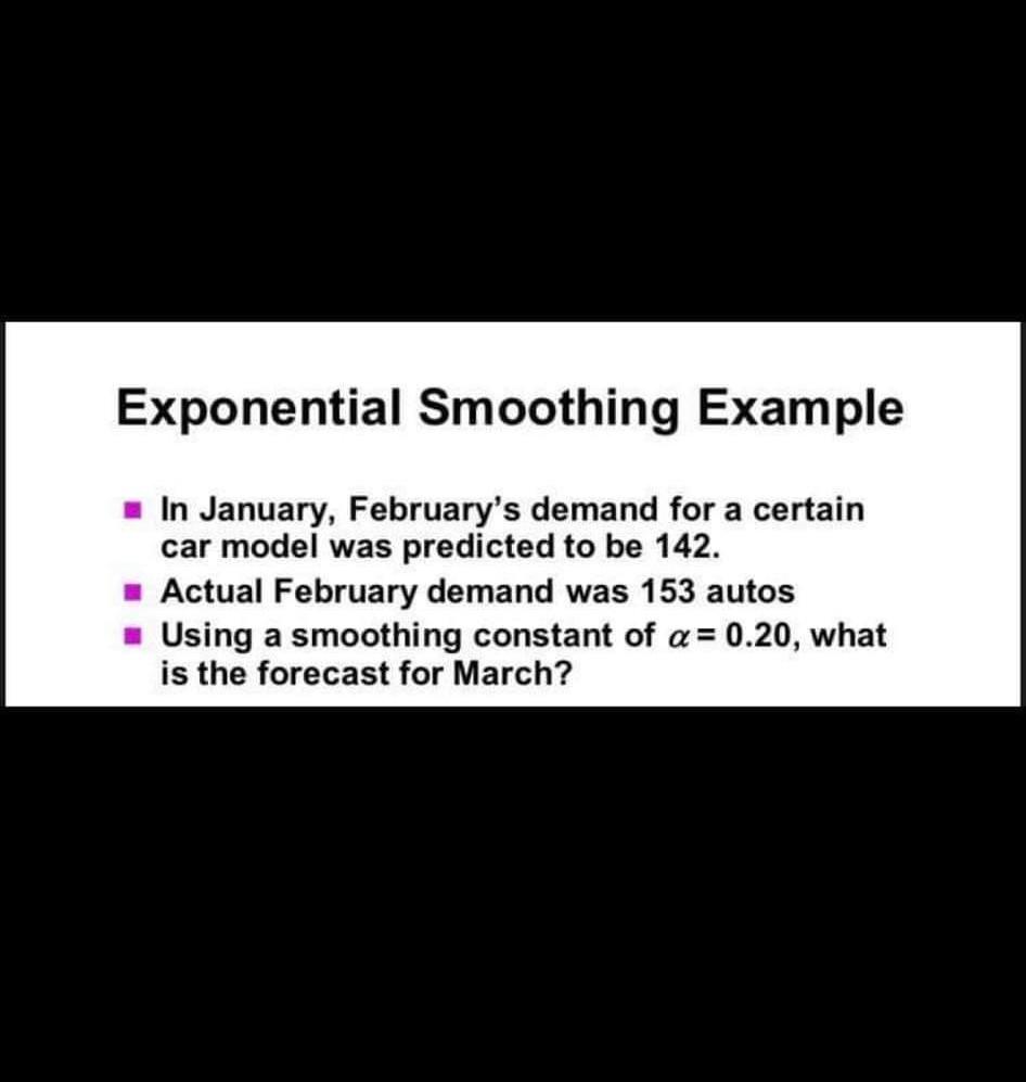 Exponential Smoothing Example In January,