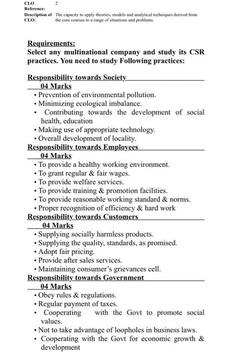 An article containing these elements CLO