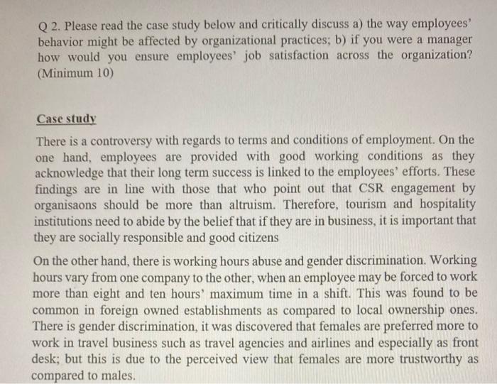 please provide lenghty answer Q 2. Please read