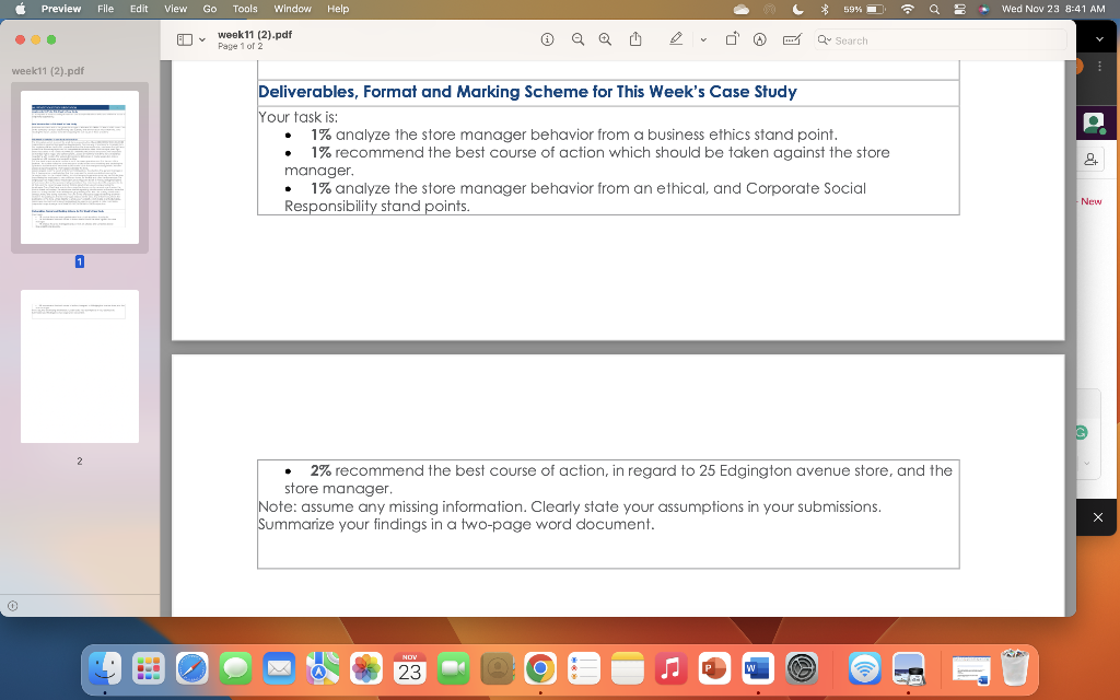 Deliverables, Format and Marking Scheme for This