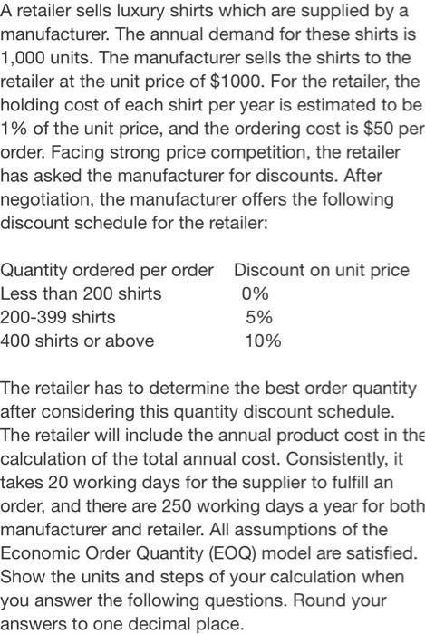Determine the reorder point (ROP). EOQ without